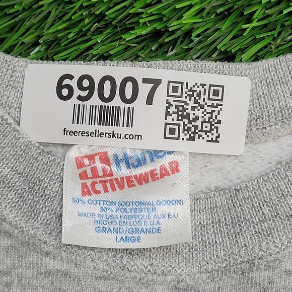 Vintage 90s Hanes Sweatshirt Womens Large 22x23 Gray USA - Picture 7 of 11